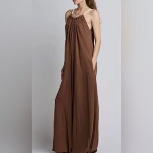 NWT JADED GYPSY TIED TOGETHER MAXI DRESS CHOCOLATE O/S